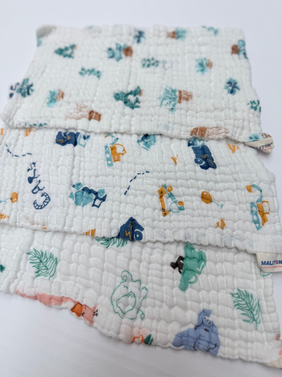 Maliton Muslin Cotton Baby Washcloths Set of 3