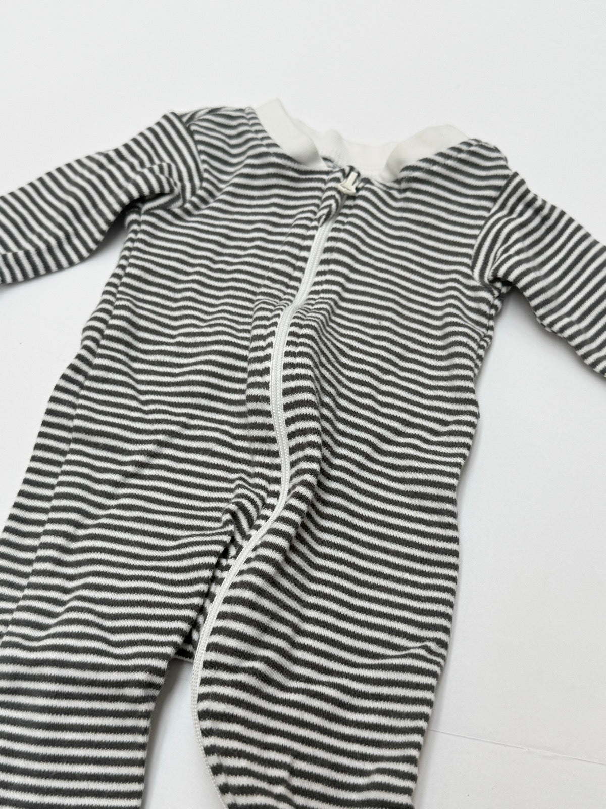 Striped Zip-Up Footed Sleeper