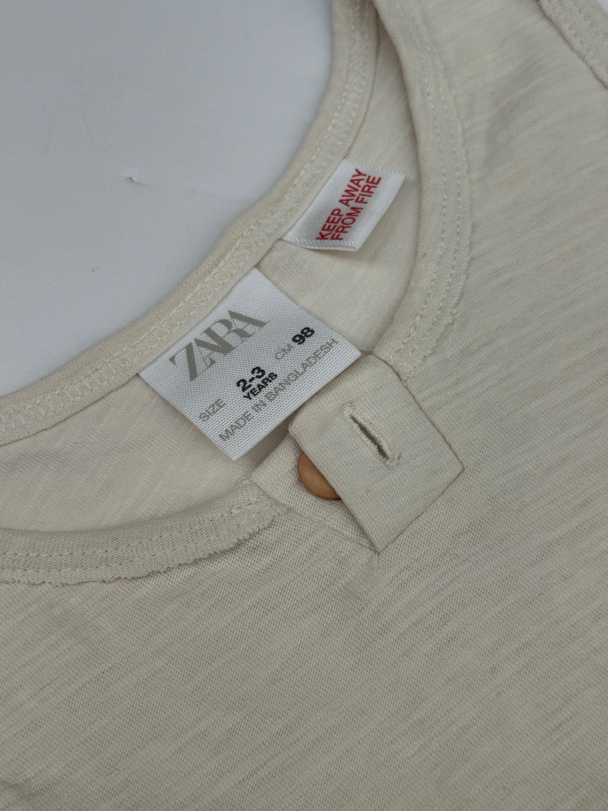 Zara Cream Sleeveless Tank Top 2-3Y