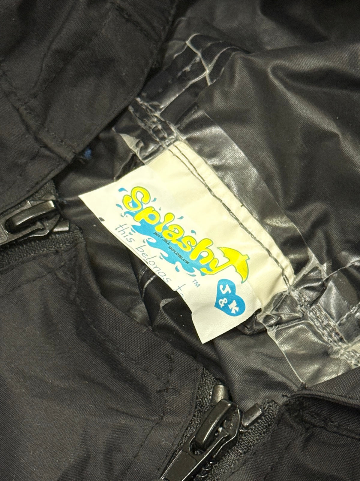 Splashy Black Rain Suit Size 5T