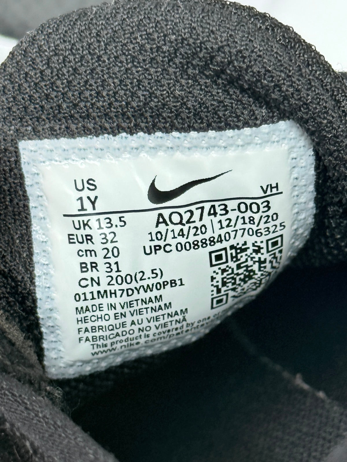 Nike Air Max Motion 2 Black Blue Shoes 1Y