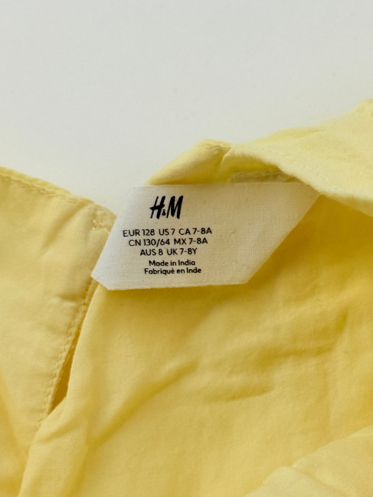 H&M Yellow Eyelet Ruffle Dress Size 7-8Y