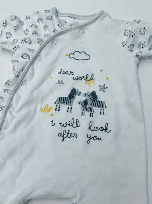 Mini Club Baby Zebra Print Romper 0-3M