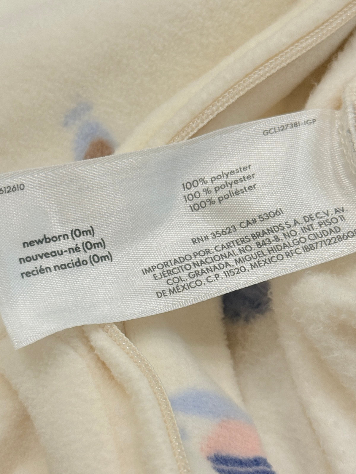 Carter's Bear Print Fleece Sleeper Newborn