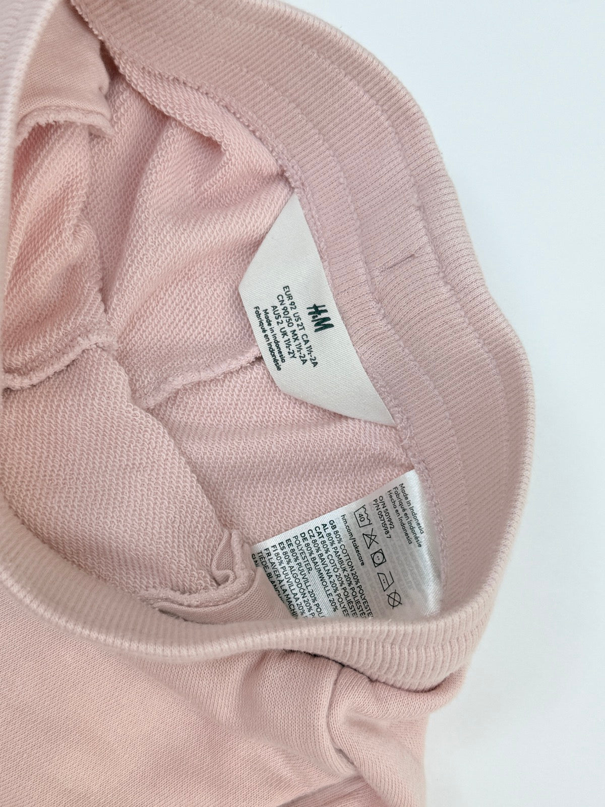 H&M Pink Sweat Shorts 2T
