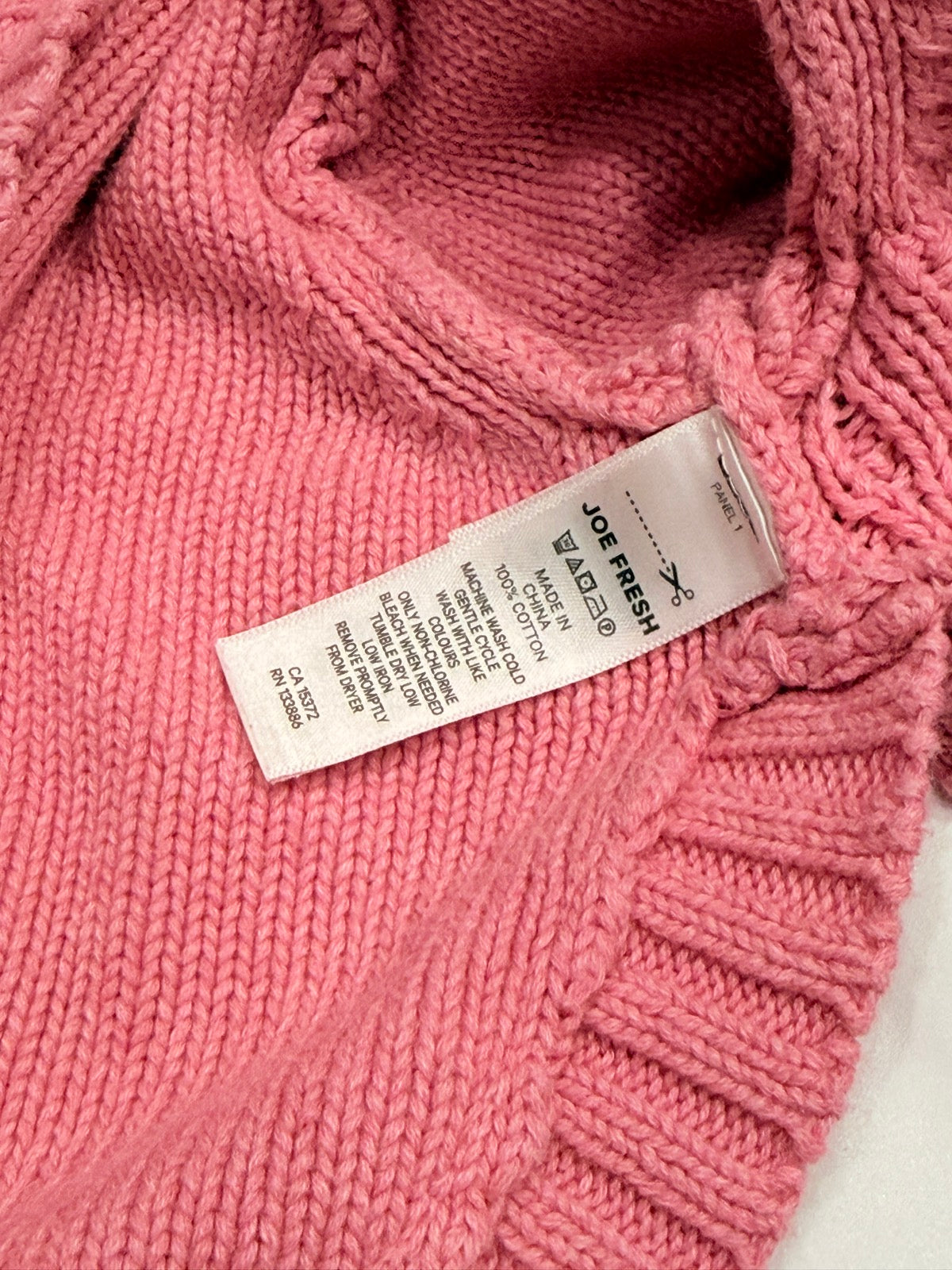 Joe Fresh Pink Knit Hooded Cardigan 3-6m