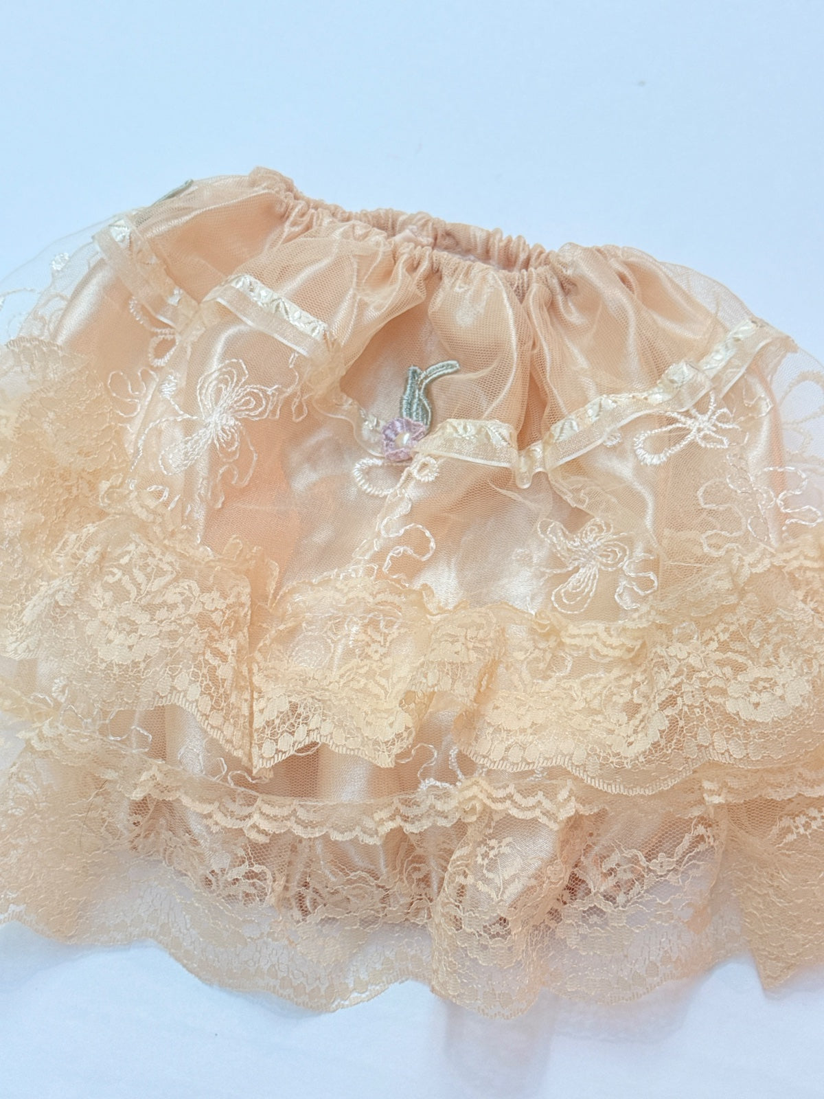 Peach Dress Up Costume Lace Ruffle Tutu Skirt 2-4Y