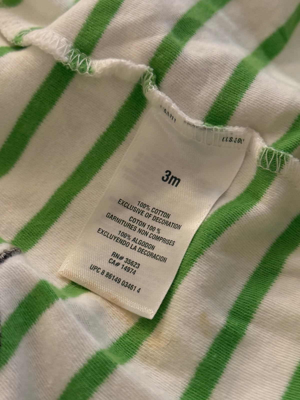 Carter's Monkey Striped Footed Sleeper 3M