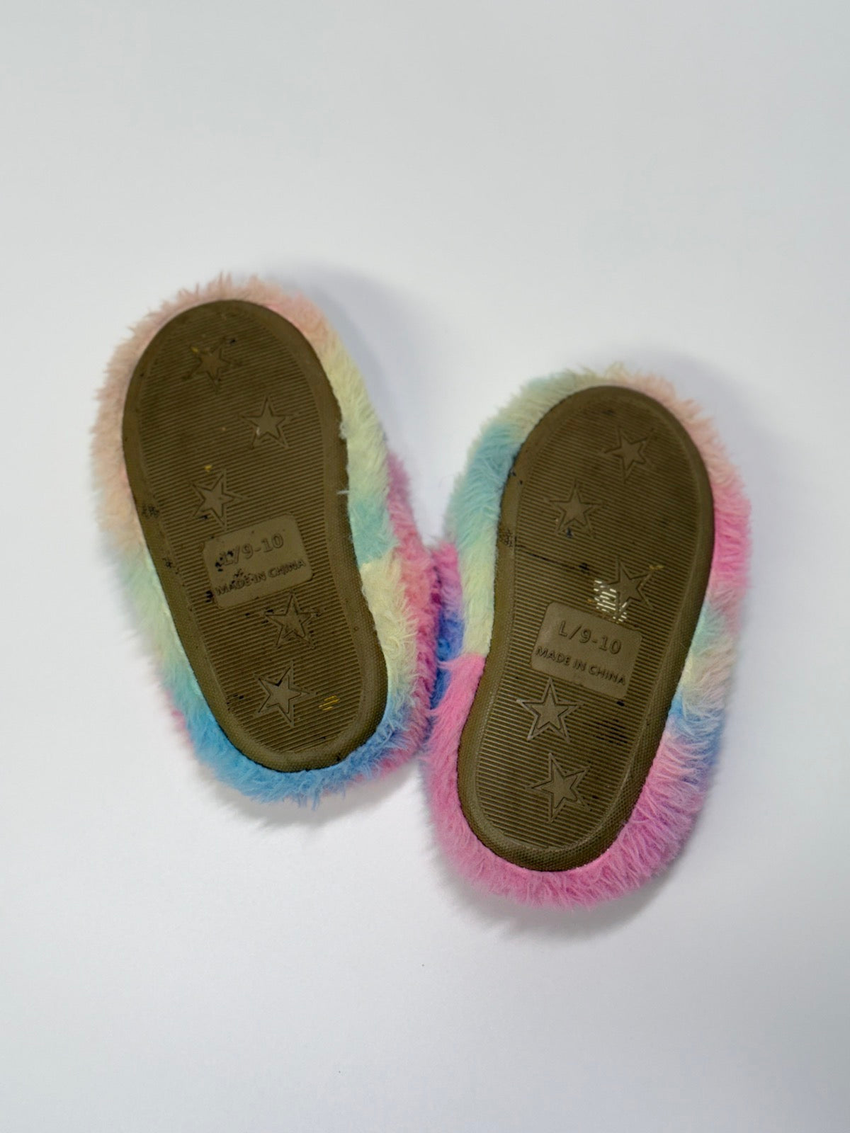 Unknown Rainbow Llama Plush Slippers Size L 9-10
