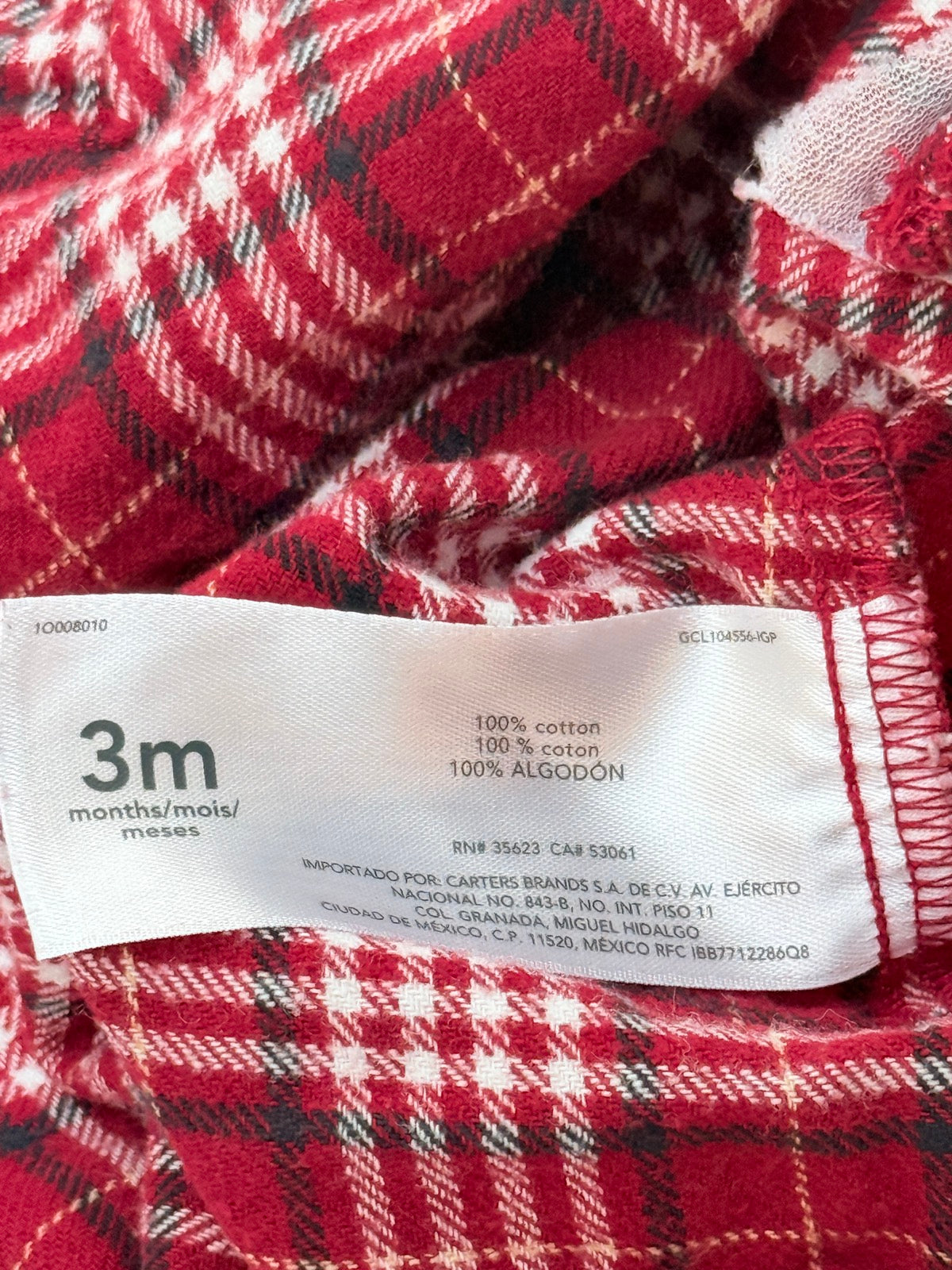 Carter's Plaid Flannel Dress 3M