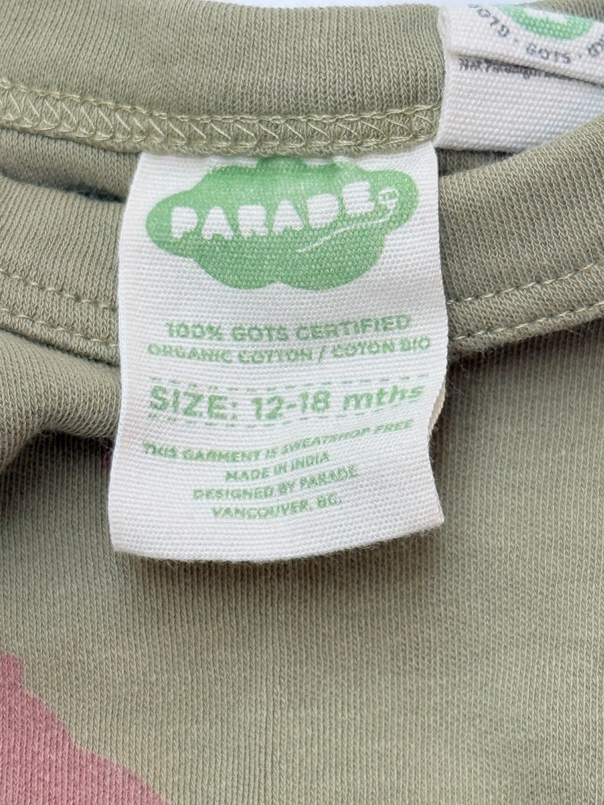 Parade Organic Cotton Bear Print Romper 12-18M