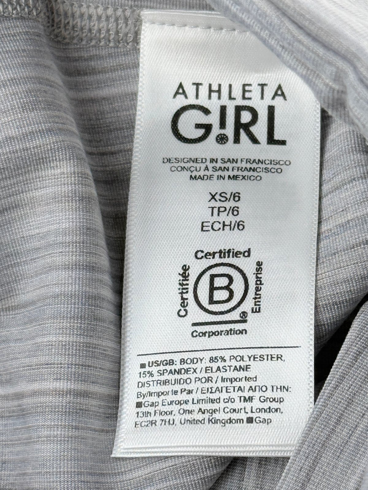 NWT - Athleta Girl High Rise Chit Chat Gray Leggings XS/6