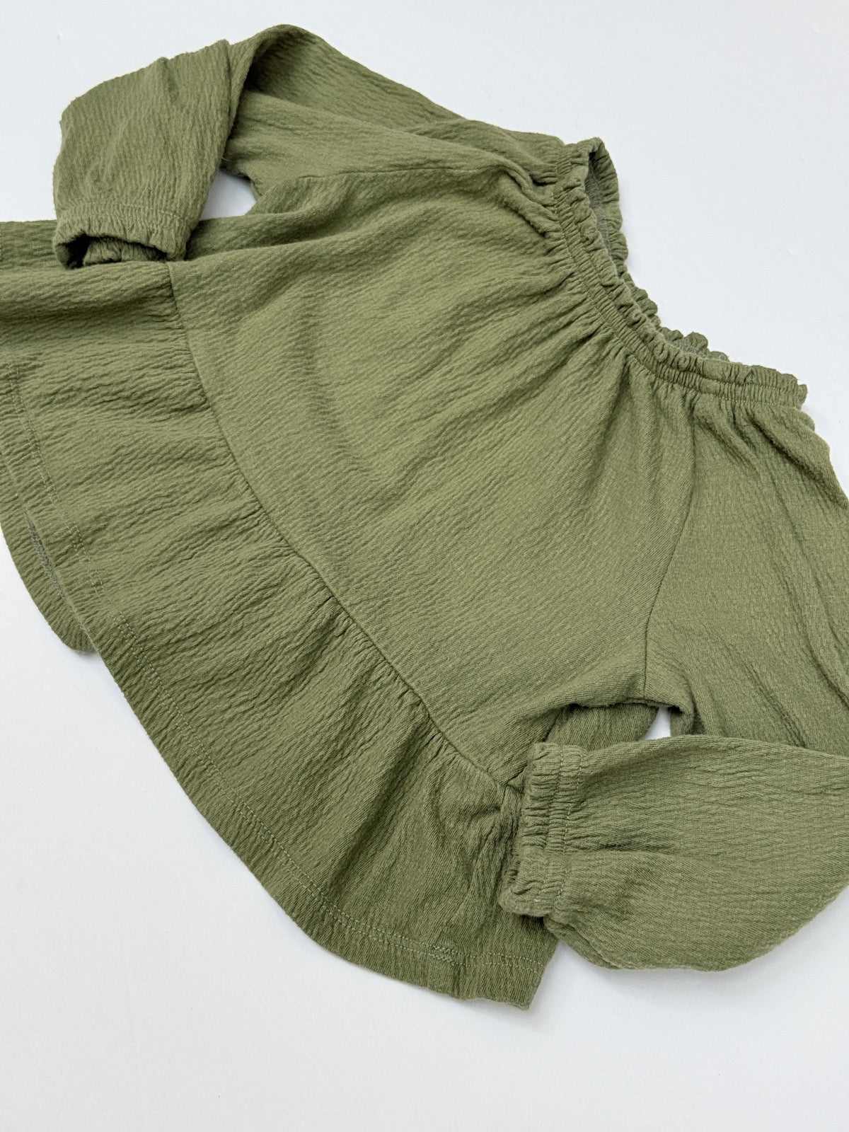 Carter's Olive Green Peasant Blouse Top 18m
