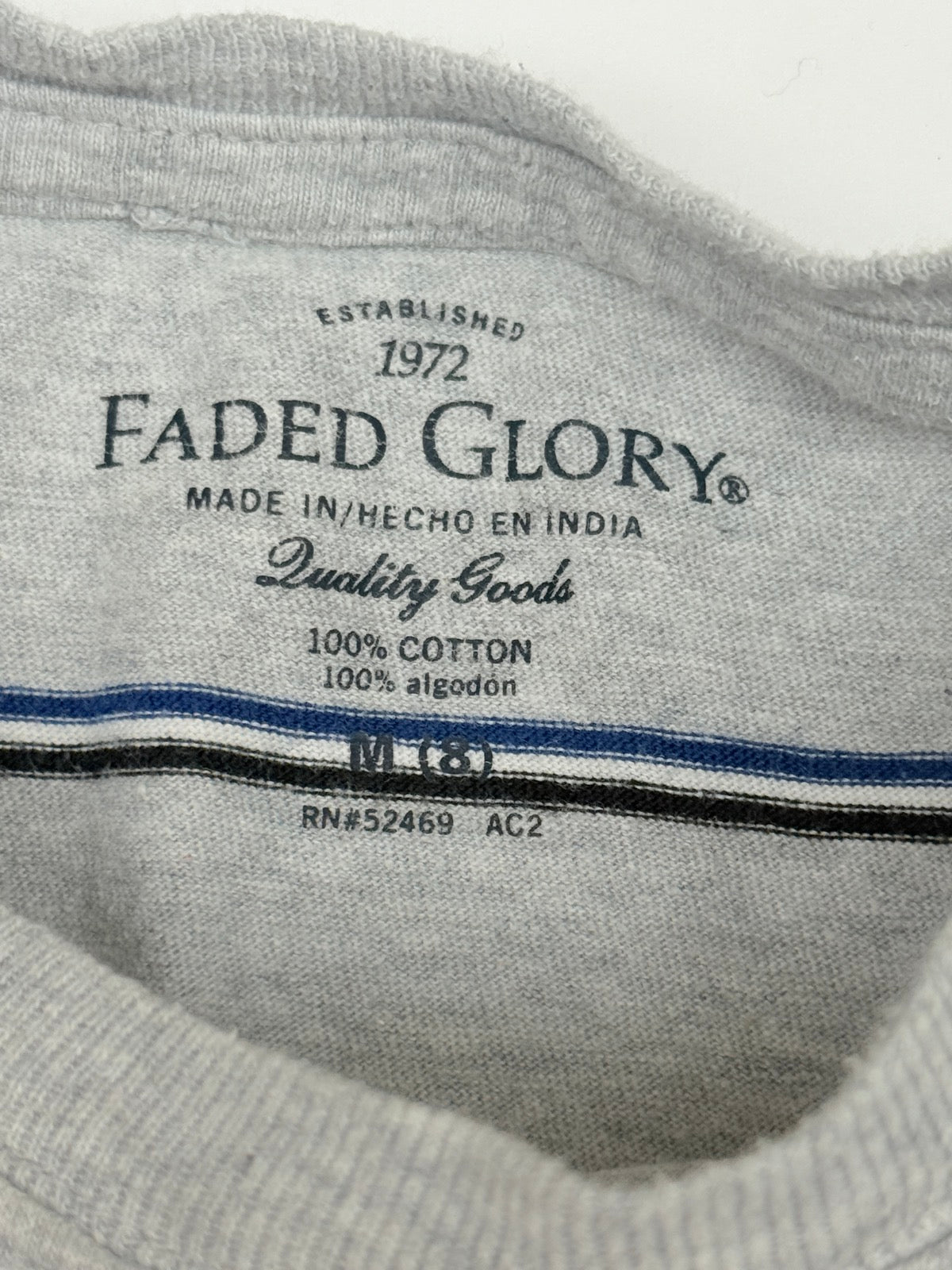 Faded Glory Striped Long Sleeve T-Shirt Size 8