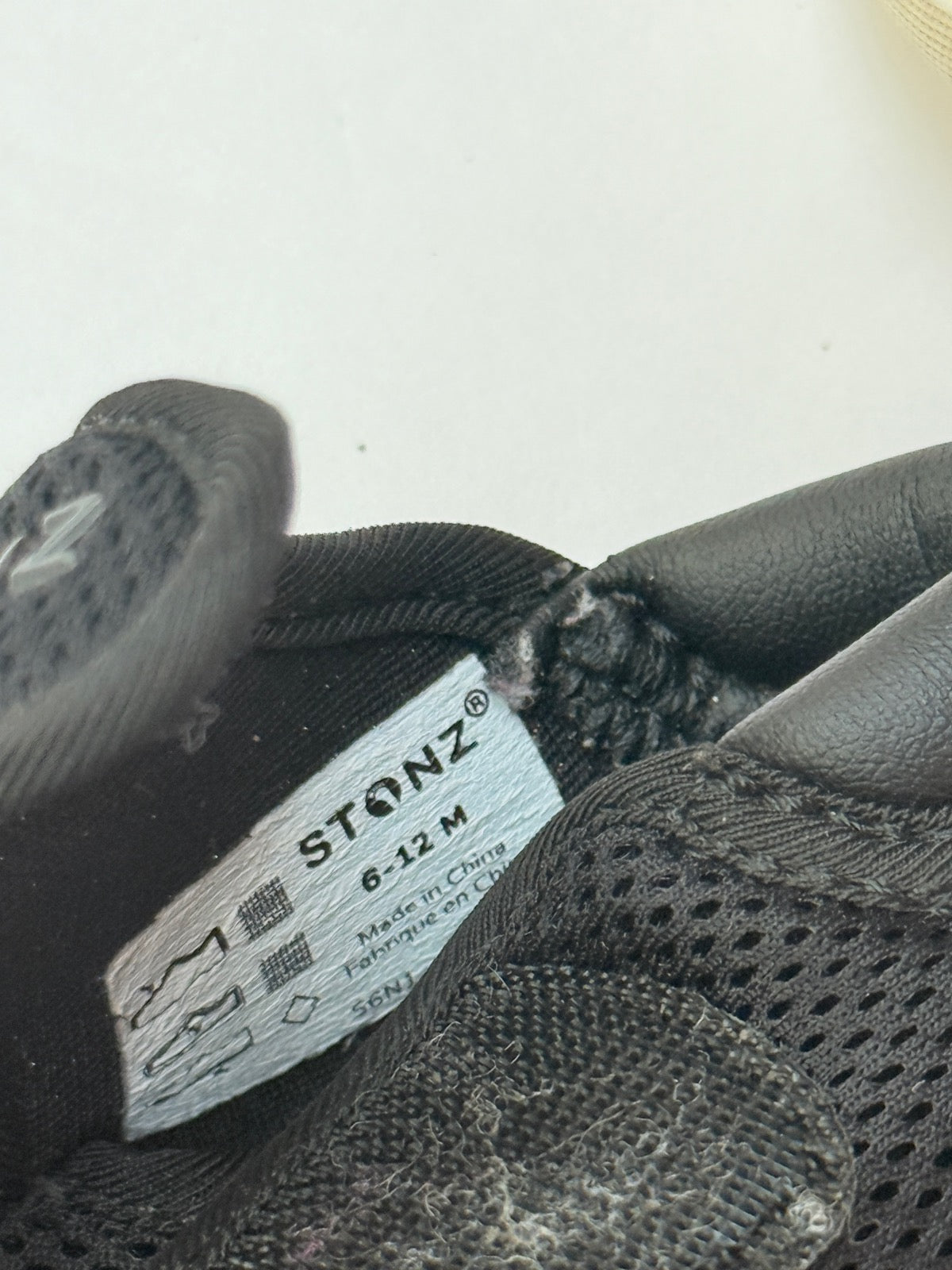 Stonz Black Mesh Sneakers 6-12M