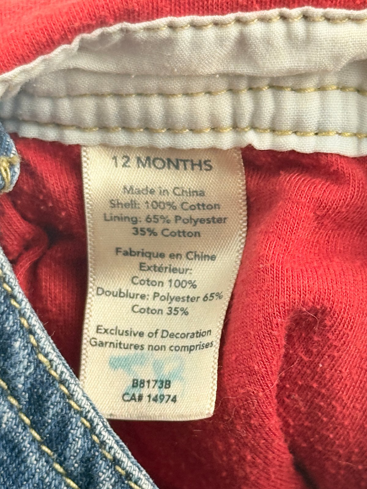 OshKosh B'gosh Denim Overalls 12M