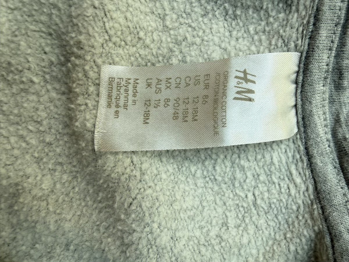 H&M Gray Zip Hoodie 12-18M