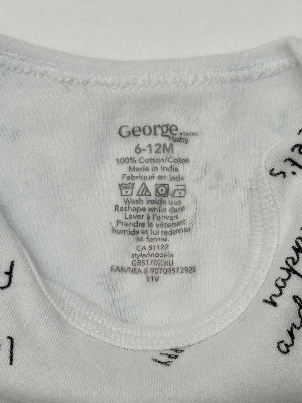 George Baby Happy and Kind Bodysuit 6-12M