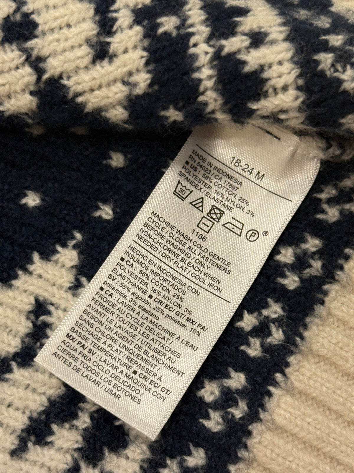Old Navy Fair Isle Bear Cardigan 18-24M