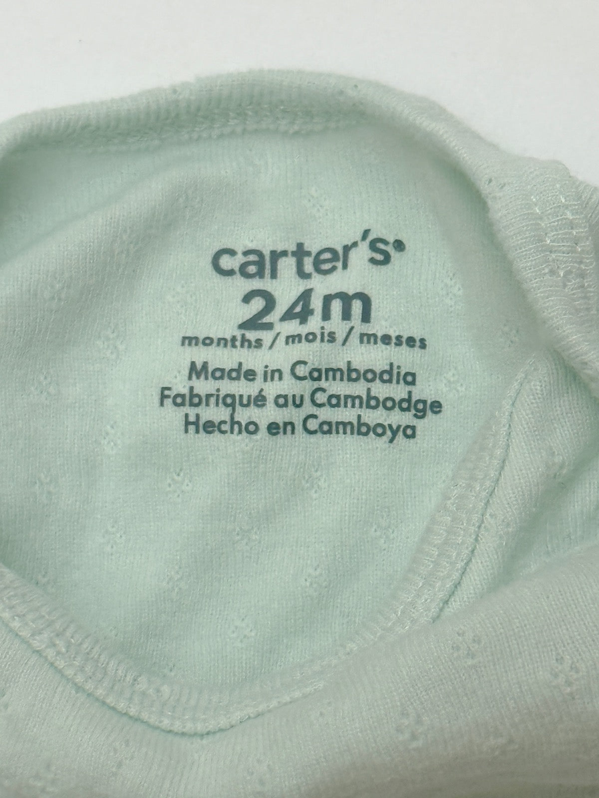 Carter's Mint Pointelle Bodysuit 24M