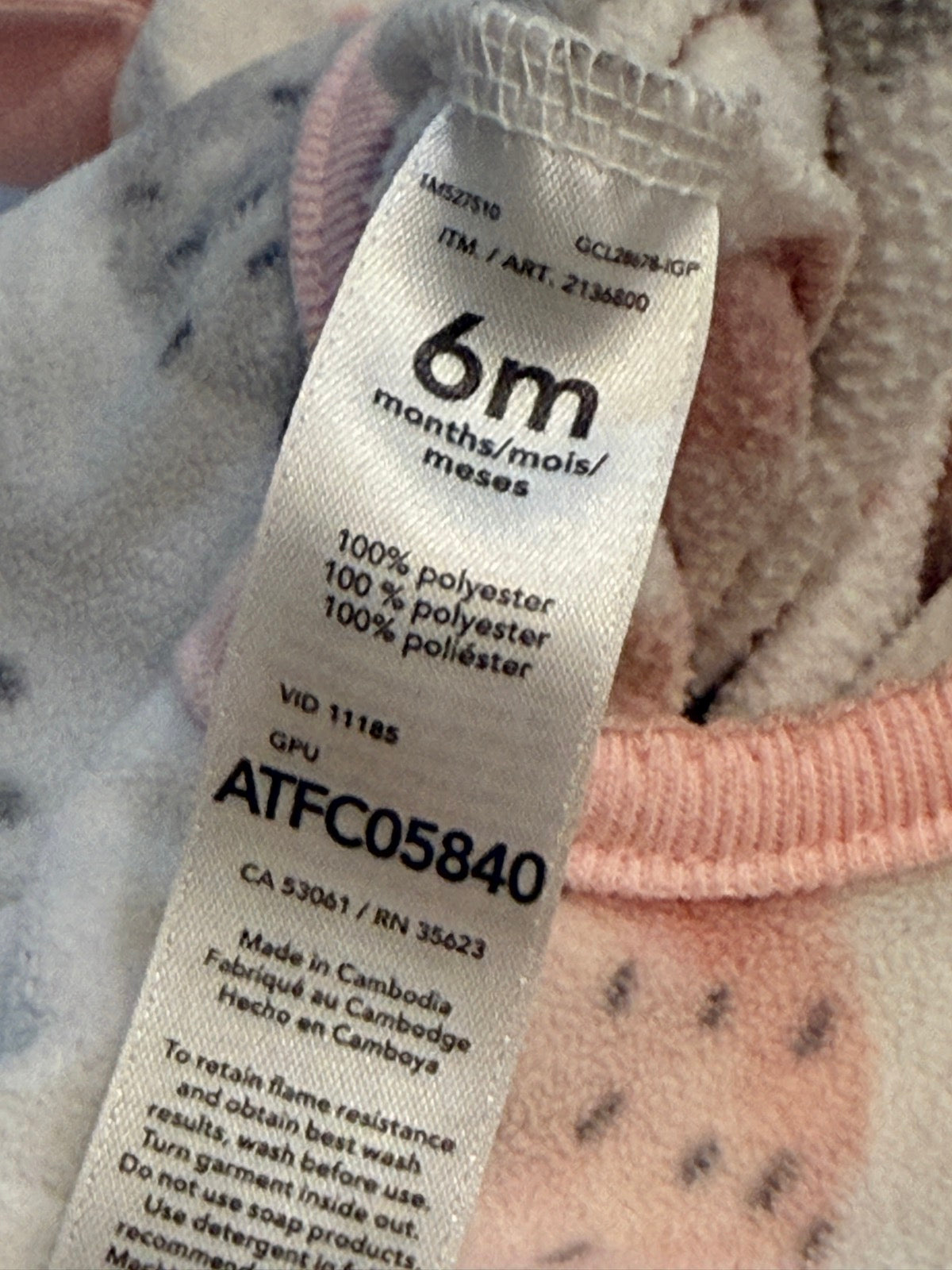 Carter's Hedgehog Fleece Sleeper 6m