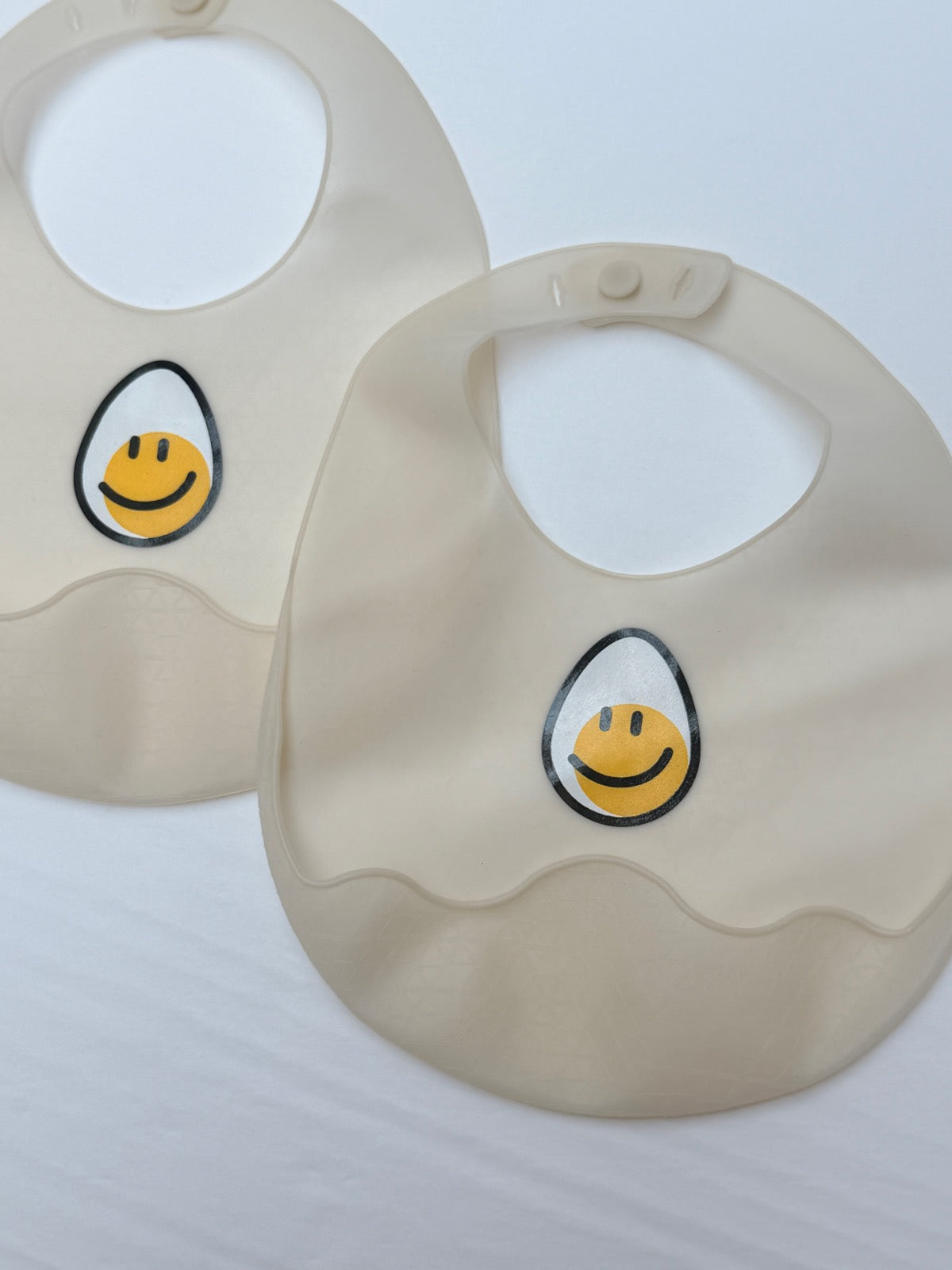 Egg Smiley Silicone Baby Bibs Set of 2