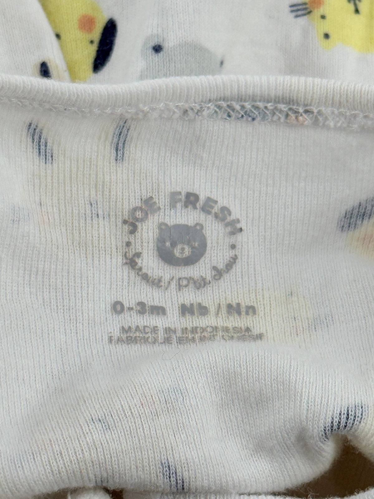 Joe Fresh Animal Print Zip Pajamas 0-3M