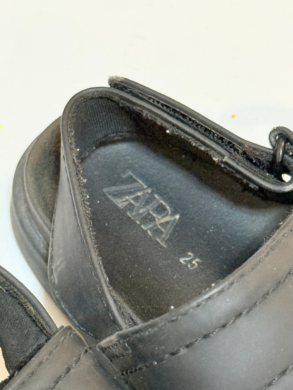 Zara Black Velcro Sandals Size 25