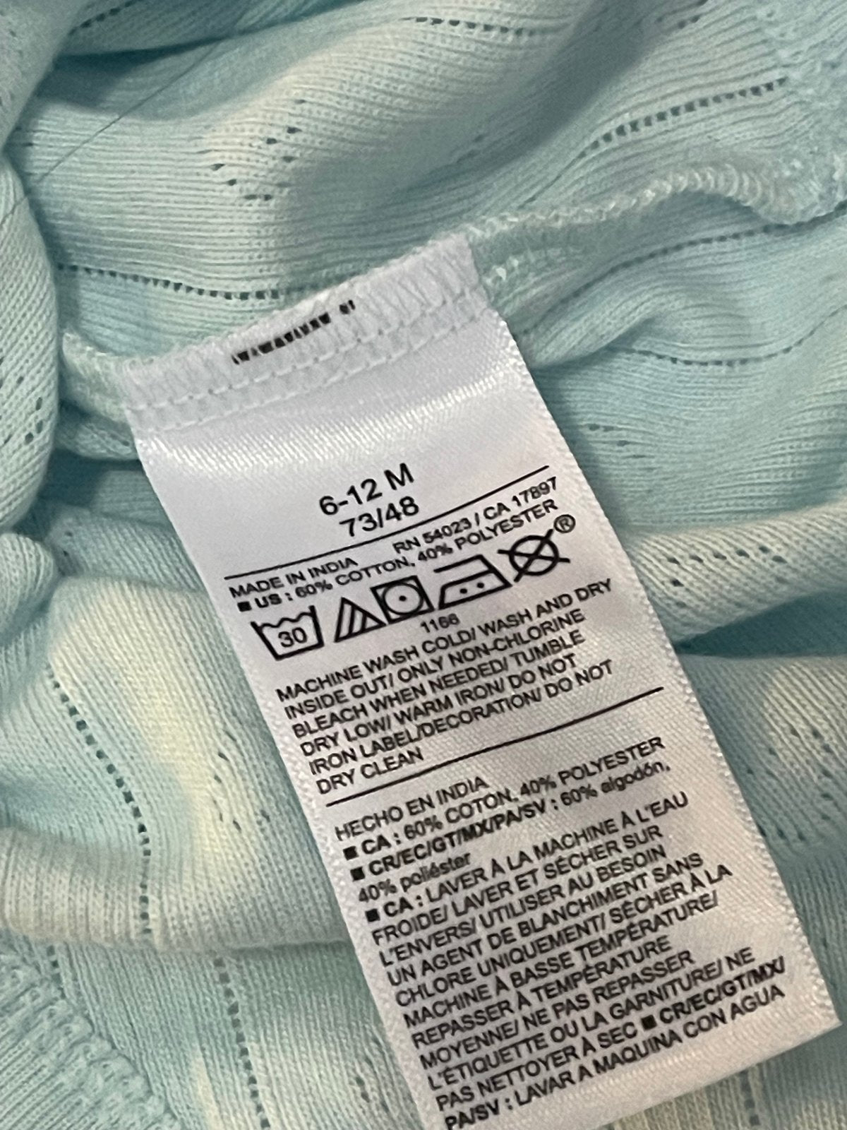 Old Navy Light Blue Pointelle Bodysuit 6-12M