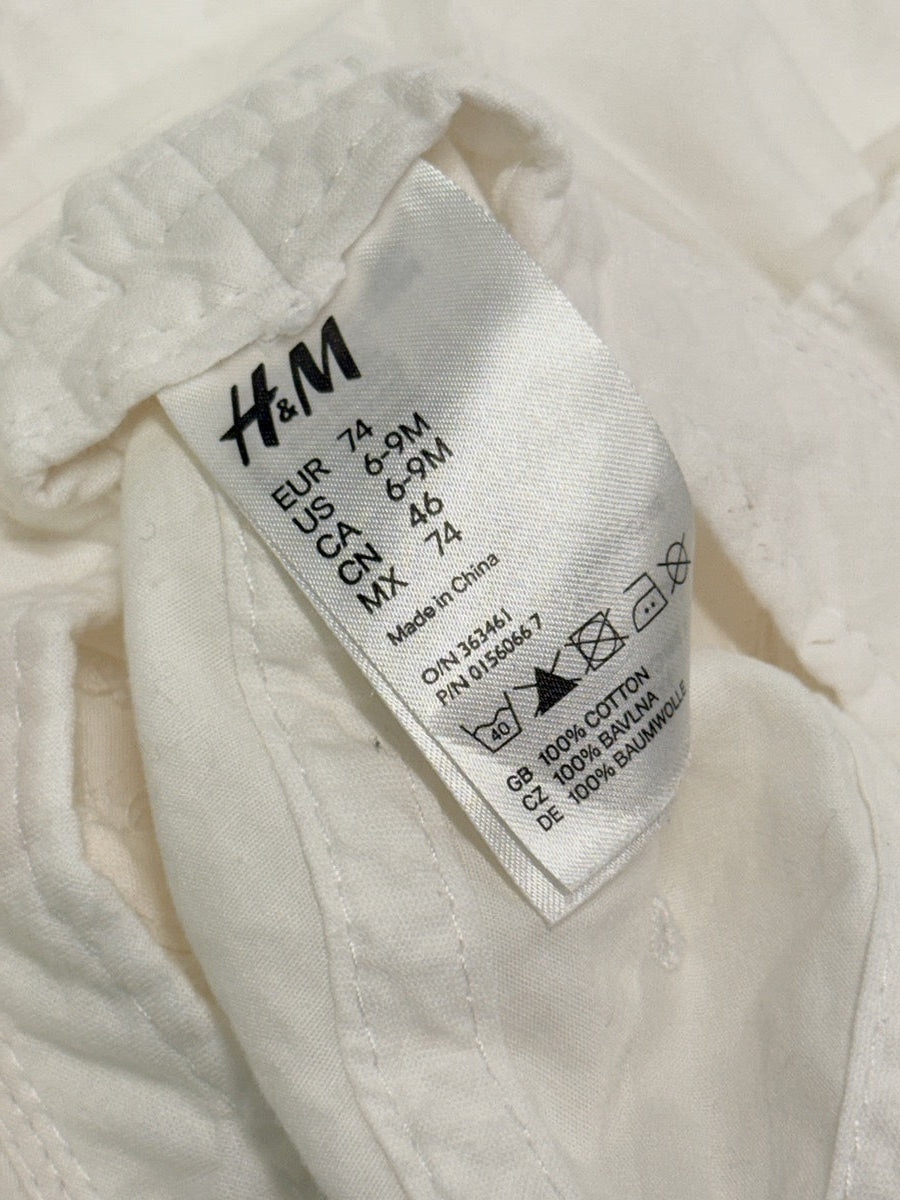 H&M White Sun Flap Cap 6-9M