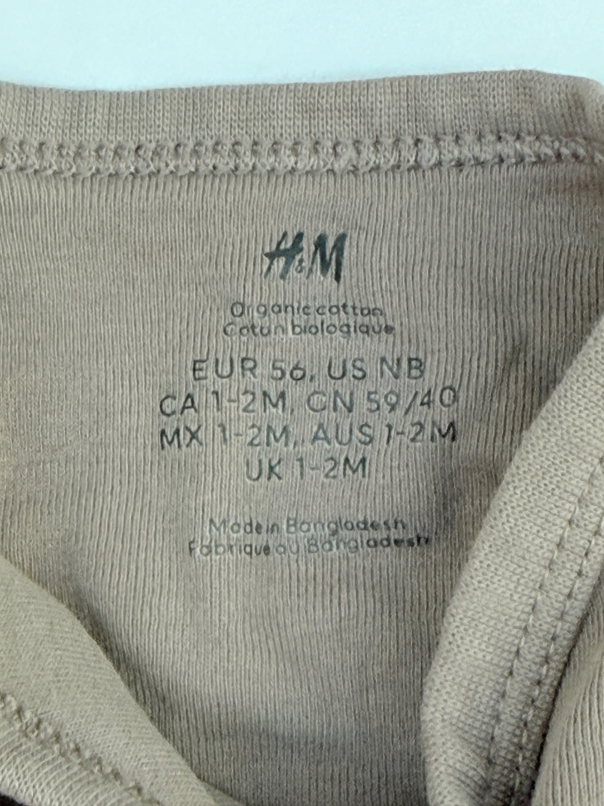 H&M Organic Cotton Wrap Bodysuit Newborn
