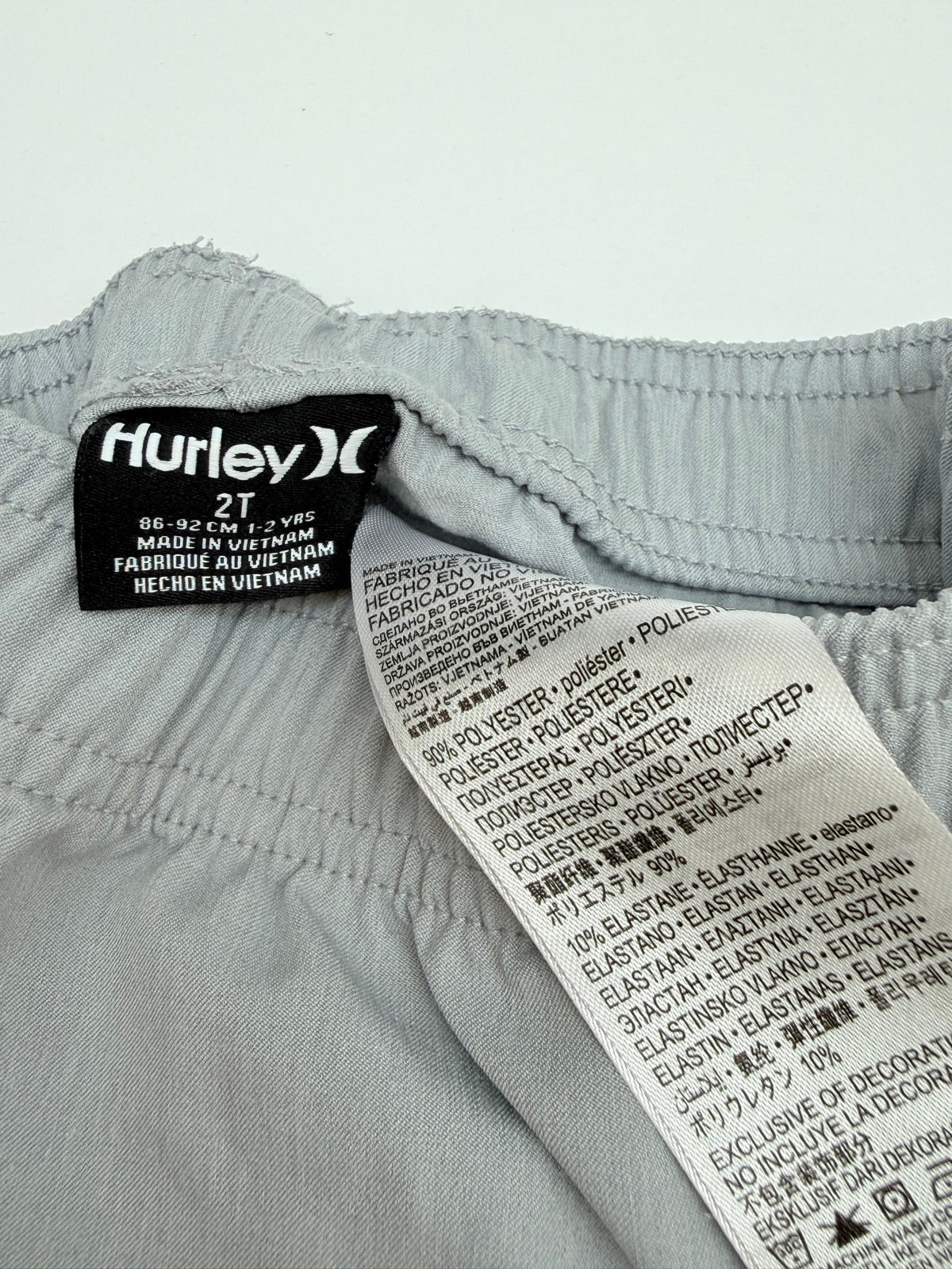 Hurley Gray Elastic Waist Shorts 2T