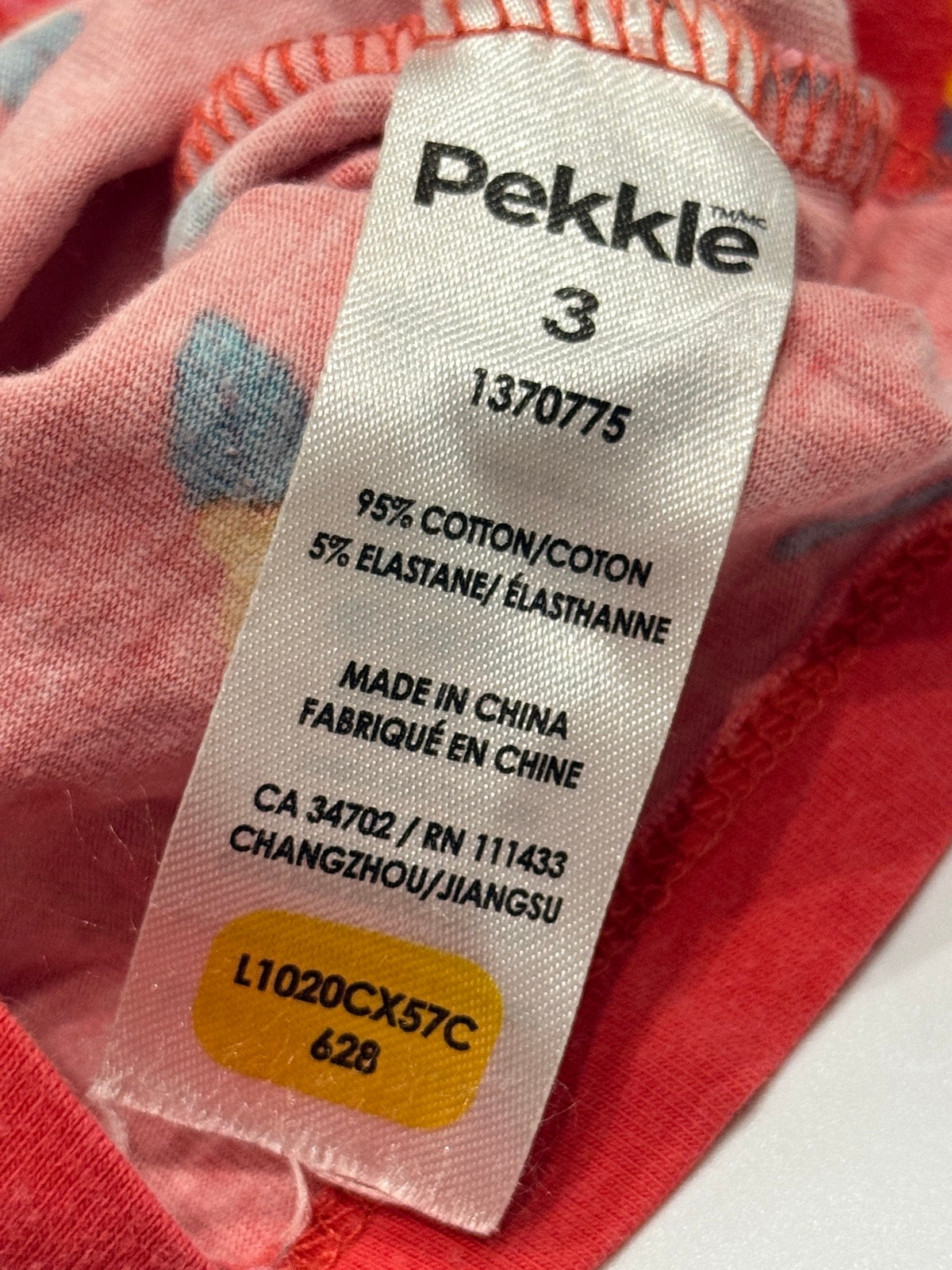 Pekkle Red Tropical Fruit Romper Size 3