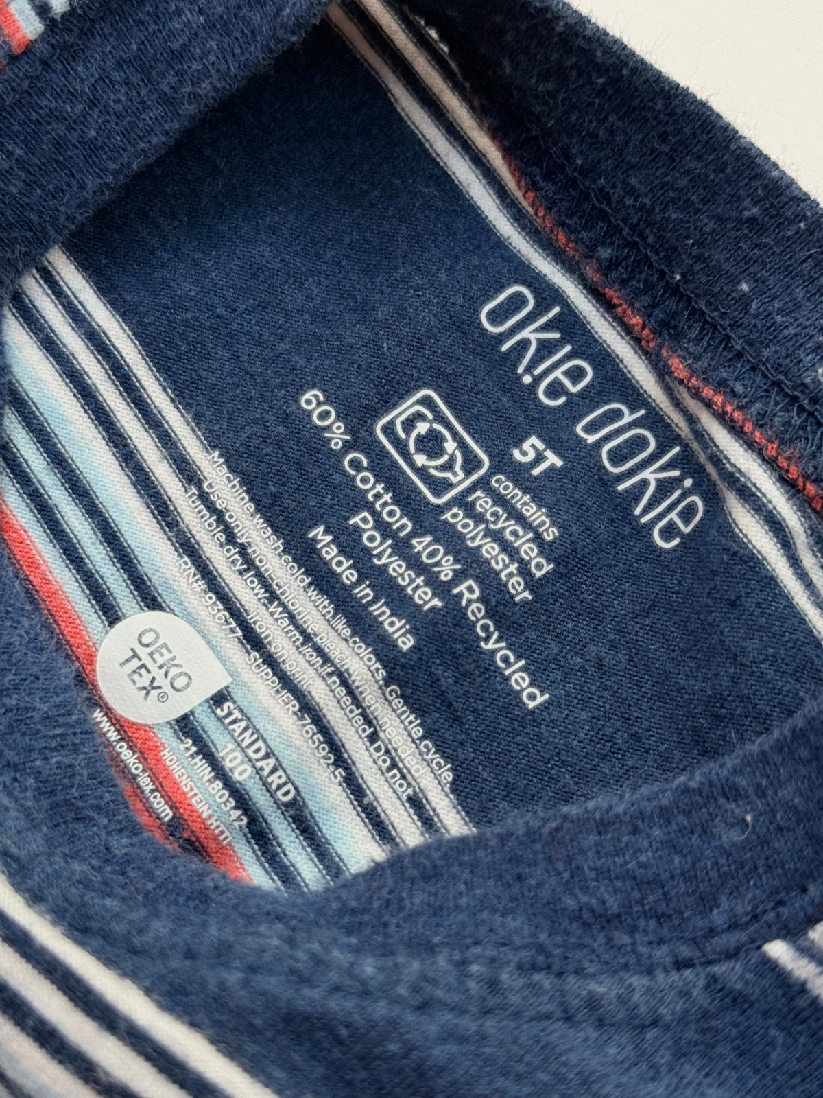 Okie Dokie Striped Pocket T-Shirt 5T