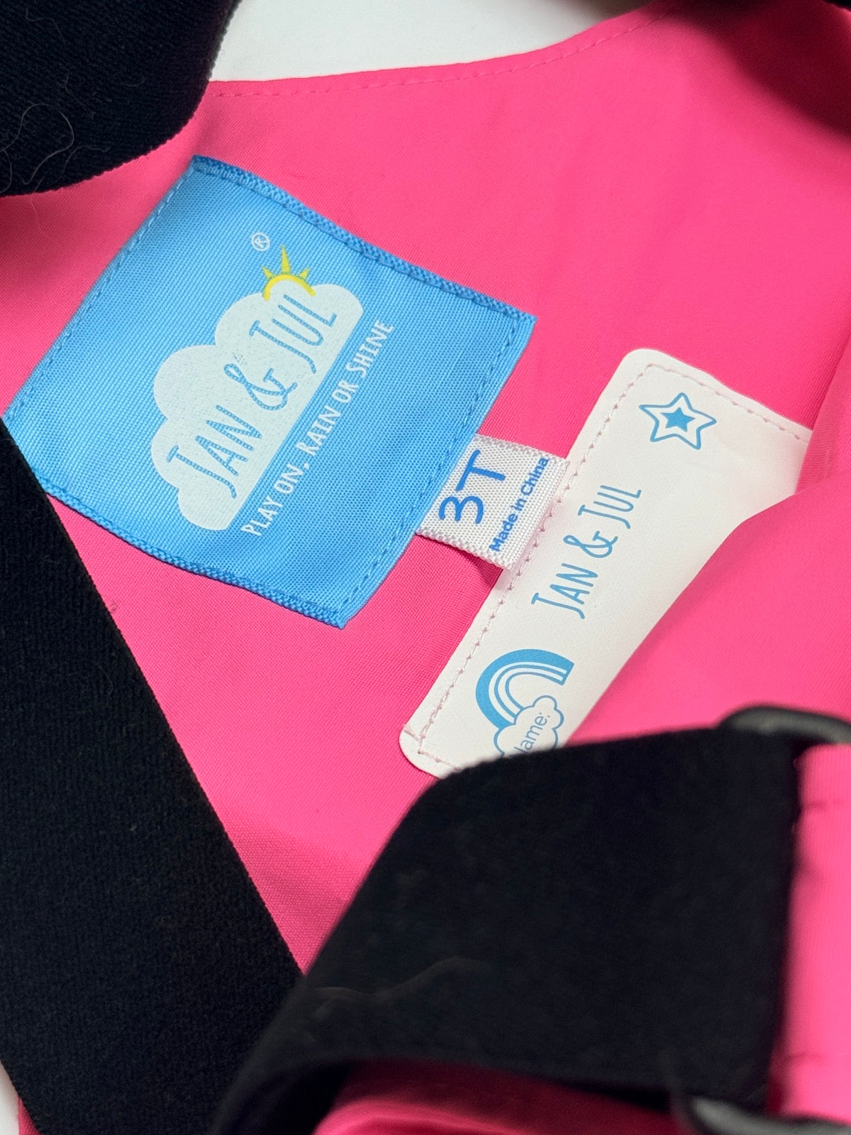 Jan & Jul Pink Rain Overalls Bibs 3T