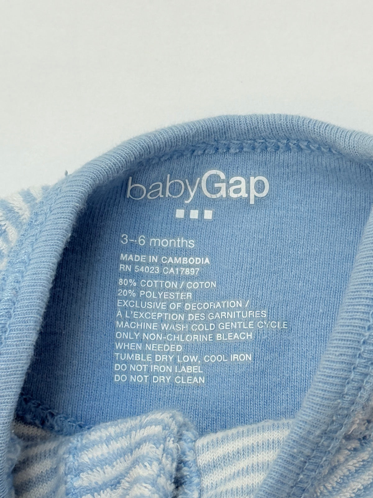 Baby Gap Striped Terry Romper 3-6 Months