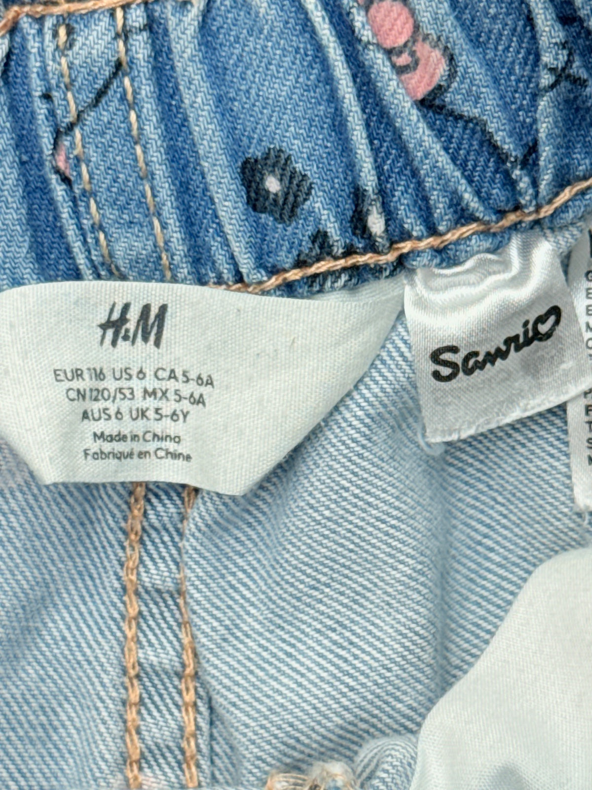 H&M Hello Kitty Denim Shorts Size 5-6Y