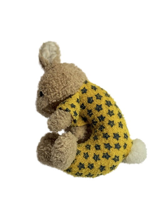 Bunny Rabbit Plush Ring Rattle Yellow Star