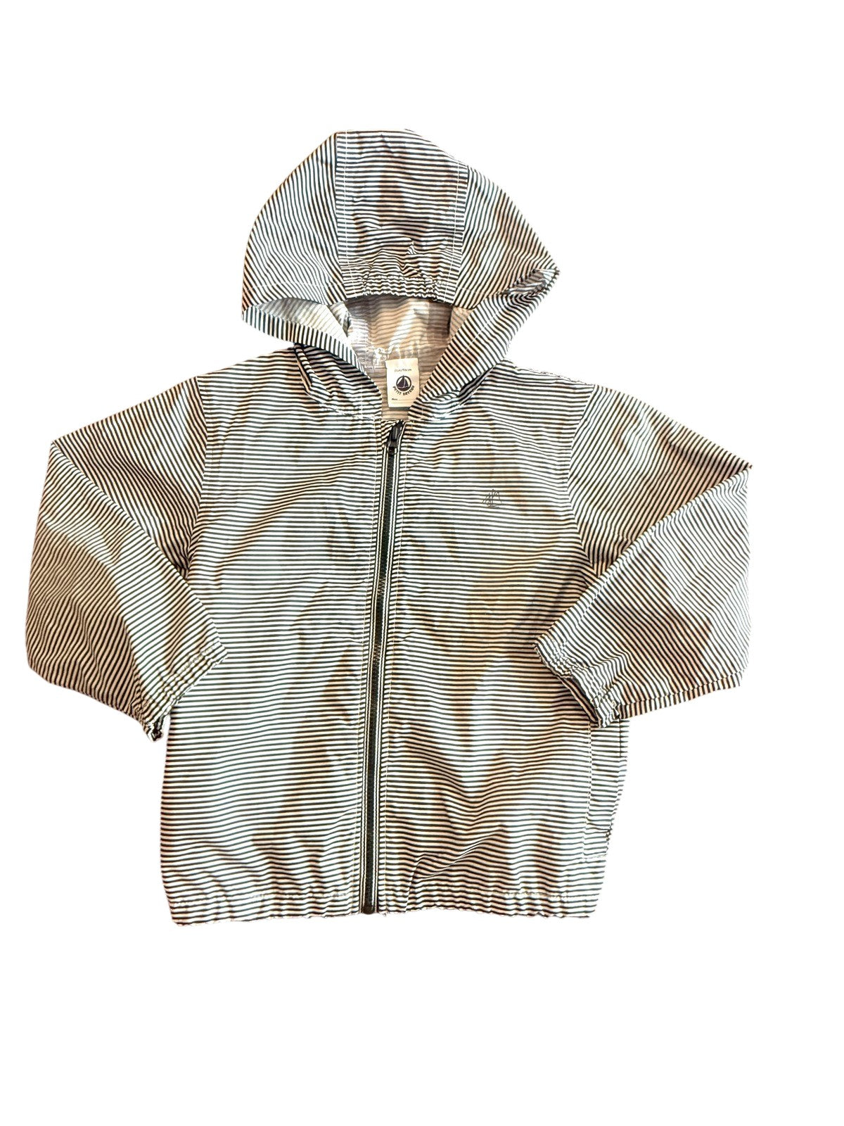 Petit Bateau Striped Hooded Windbreaker 24m
