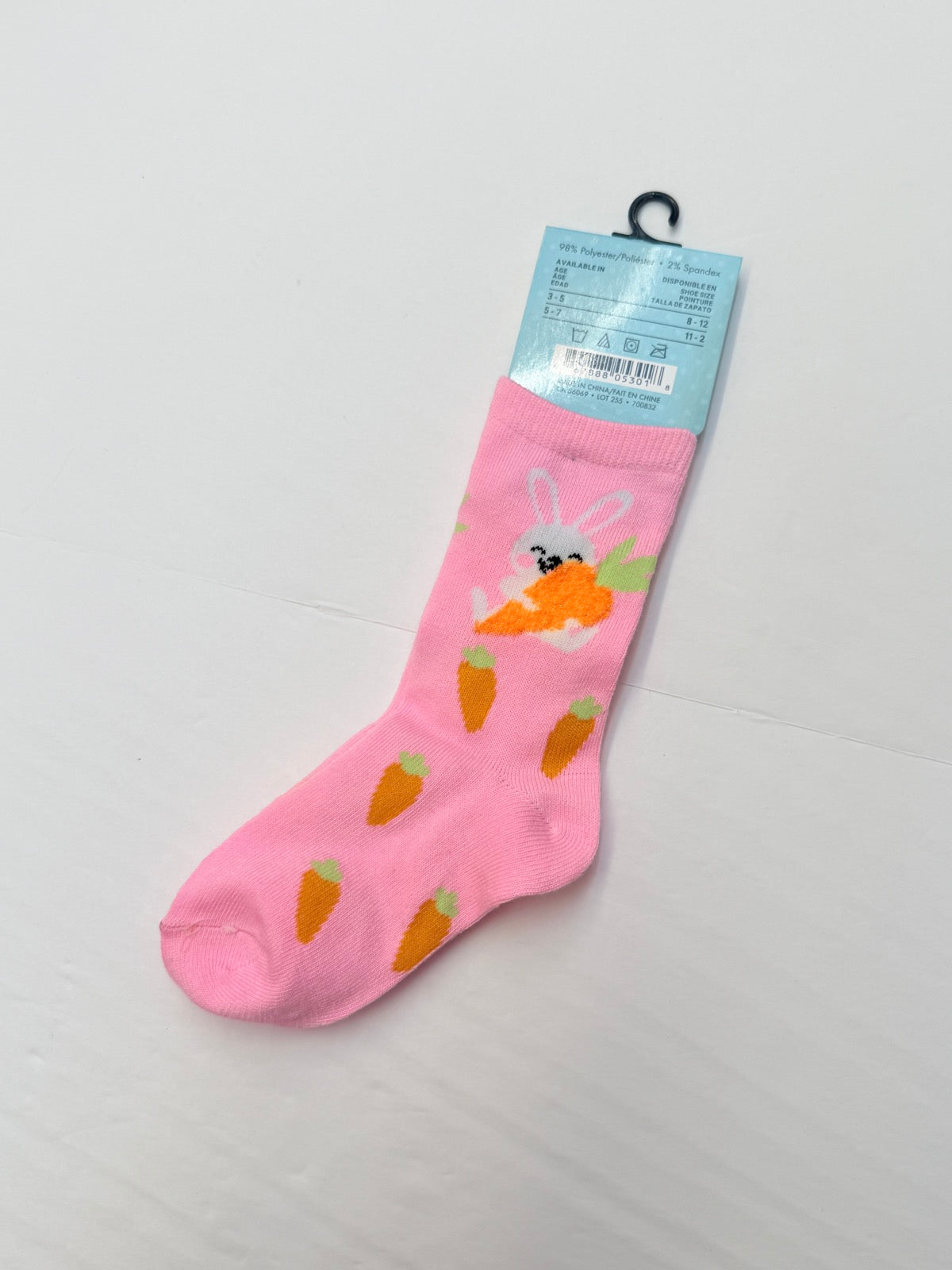 NWT - Occasions Easter Bunny Crew Socks Shoe Size 8-12