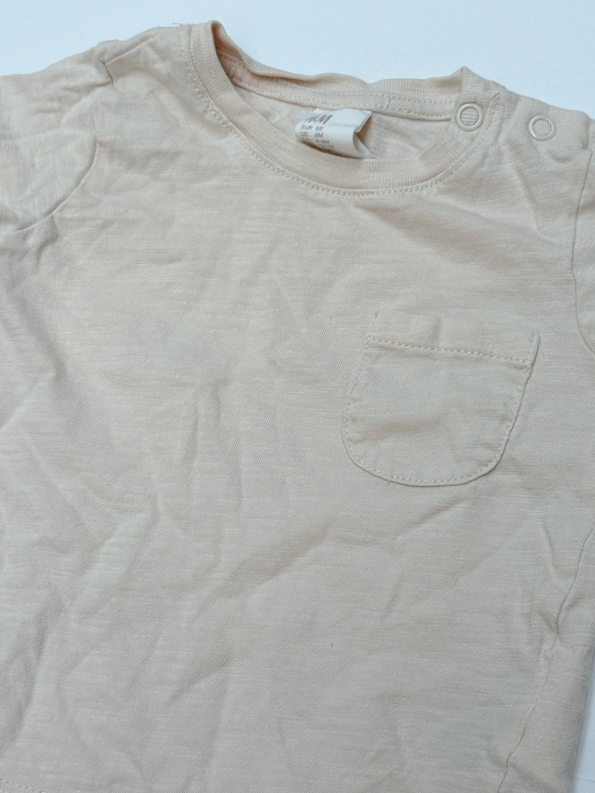 H&M Beige Pocket T-Shirt 4-6M
