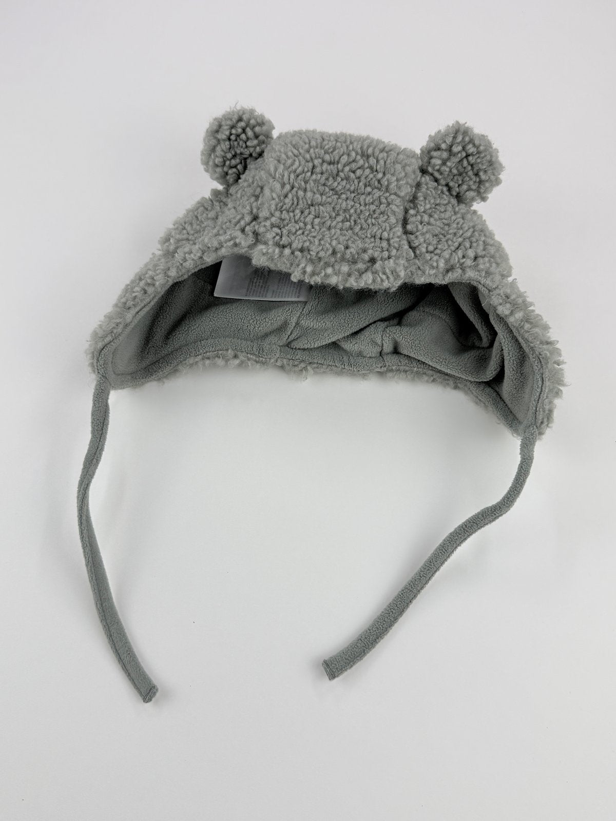 H&M Gray Sherpa Bear Ear Hat 9-12M