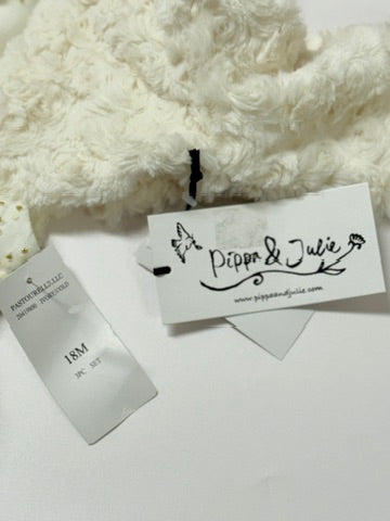 Pippa & Julie 3pc Dress ,Cardigan and Bloomers 18m