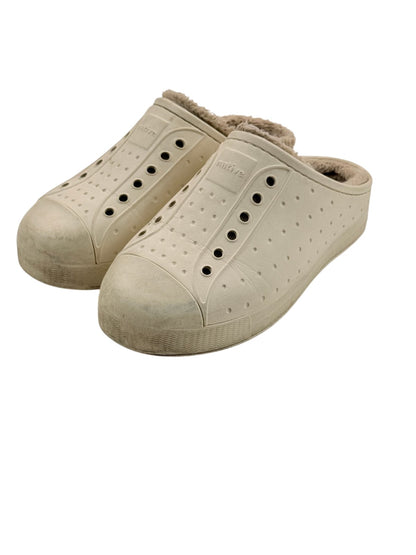 Native Jefferson Fleece-Lined Clogs Bone Size J1 US1