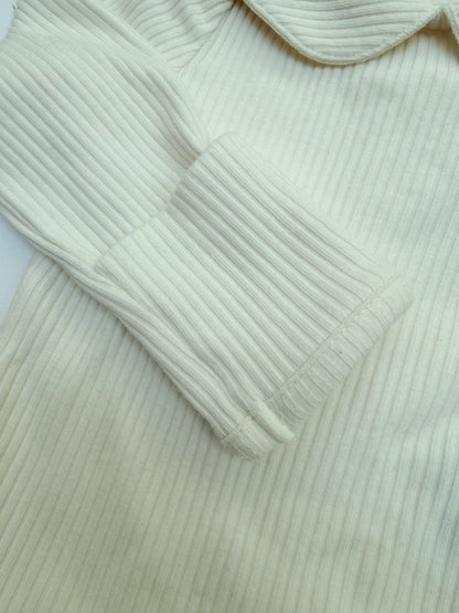 Baby Gap Ribbed Long Sleeve Collared Bodysuit 0-3M
