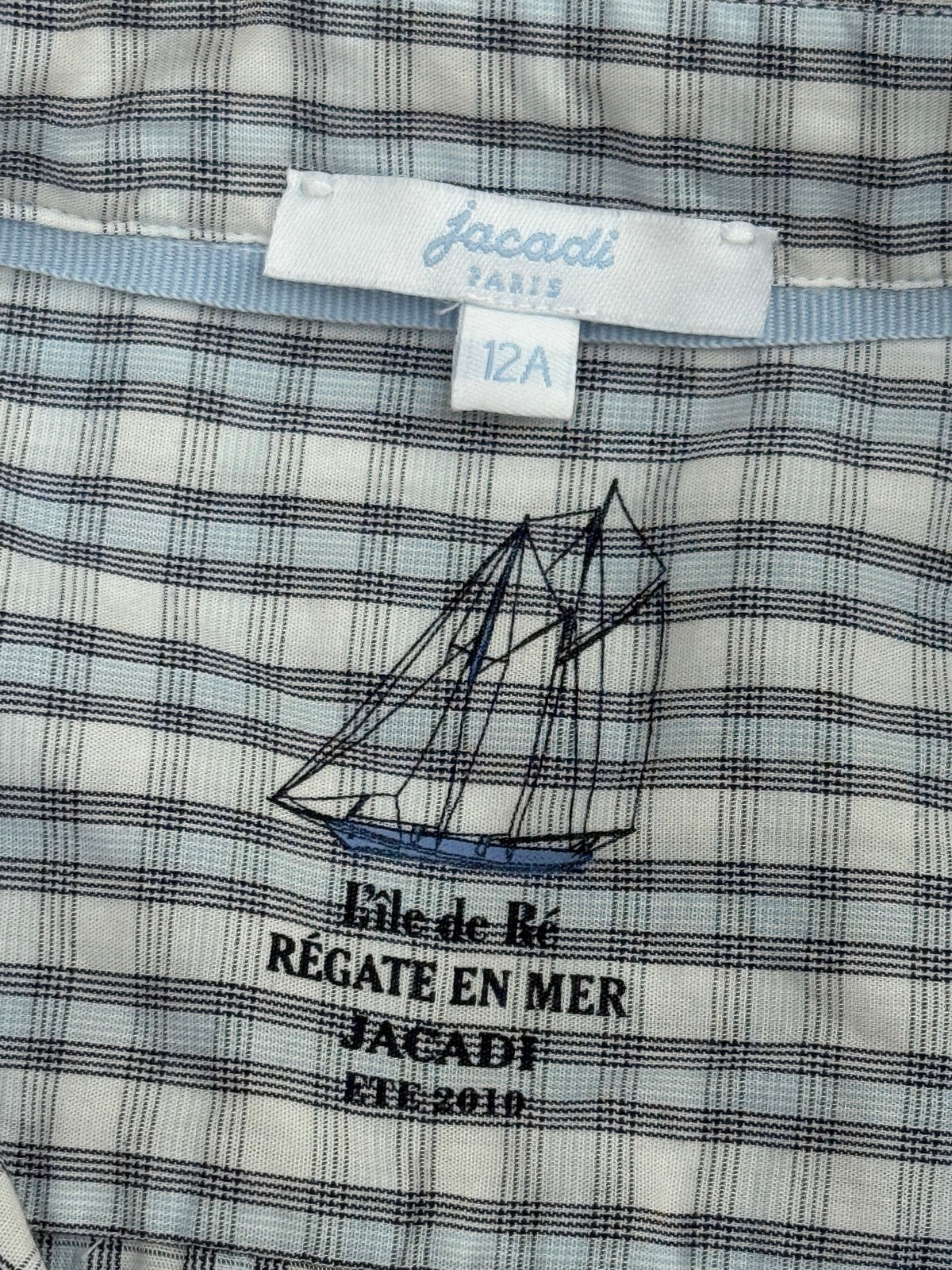 Jacadi Paris Gingham Check Shirt Size 12