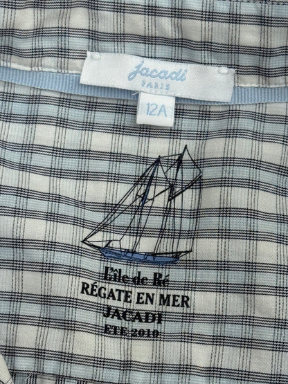 Jacadi Paris Gingham Check Shirt Size 12