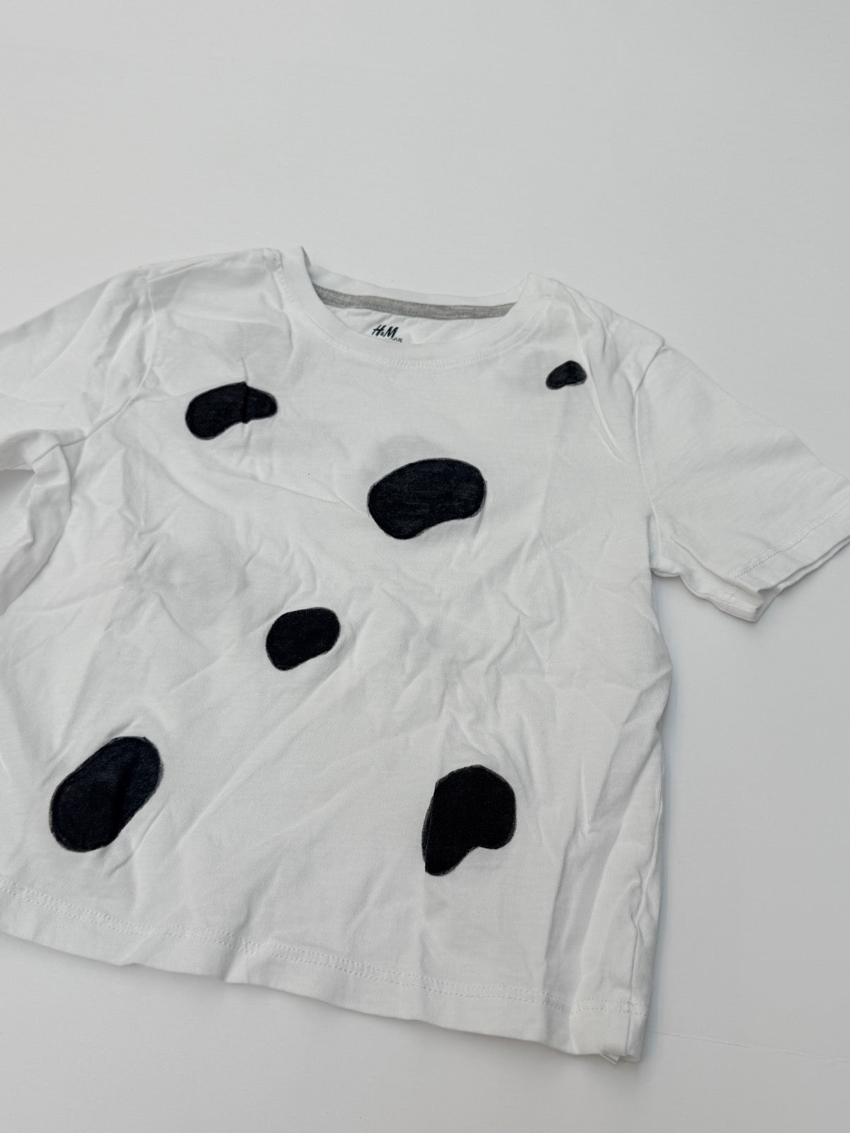 H&M White Spotted T-Shirt Size 6-8