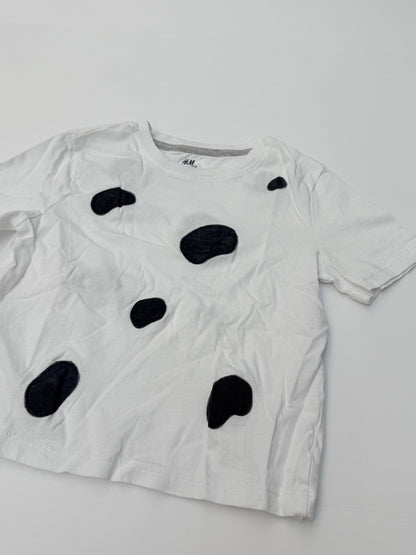 H&M White Spotted T-Shirt Size 6-8