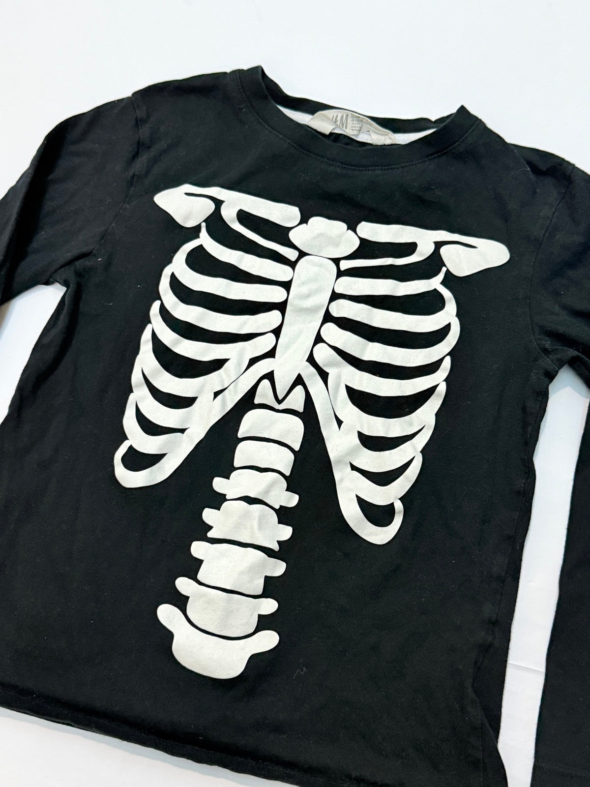 H&M Skeleton Long Sleeve T-Shirt Size 6-8Y